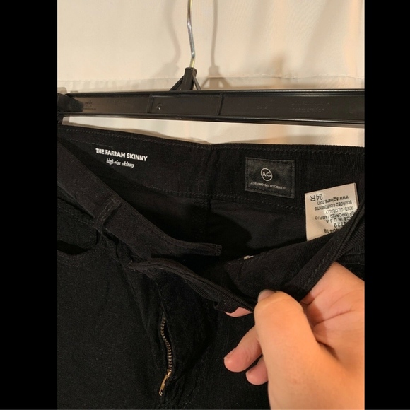 DEFECT $188 AG The Farrah High Waist‎ Skinny Corduroy Pants in Black [SZ 24 ] - Picture 6 of 8